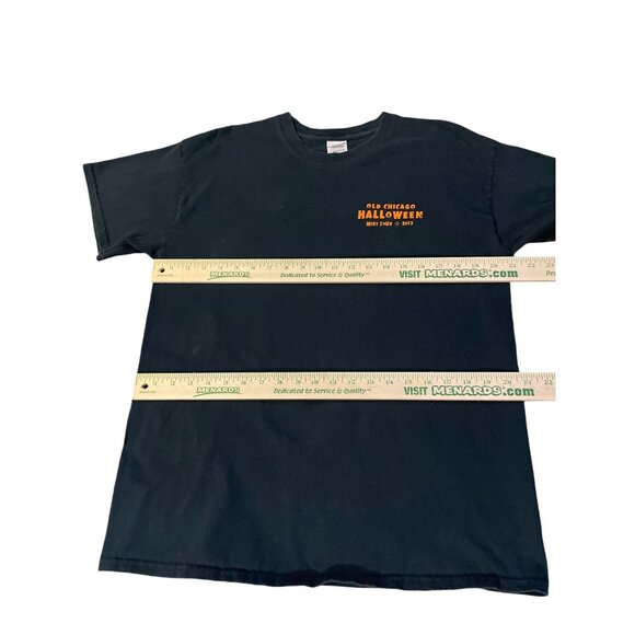 Gildan 2013 Old Chicago Apocalypse T-Shirt Unisex L Used Black Orange Halloween - Picture 10 of 14